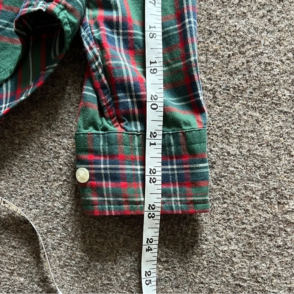 Ralph Lauren Green Plaid Button Down Long Sleeve Shirt Custom Fit Boys L (14-16)